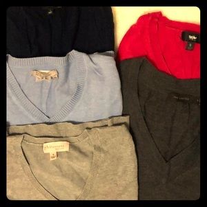 Bundle of 5 v-neck sweaters. MAKE OFFER